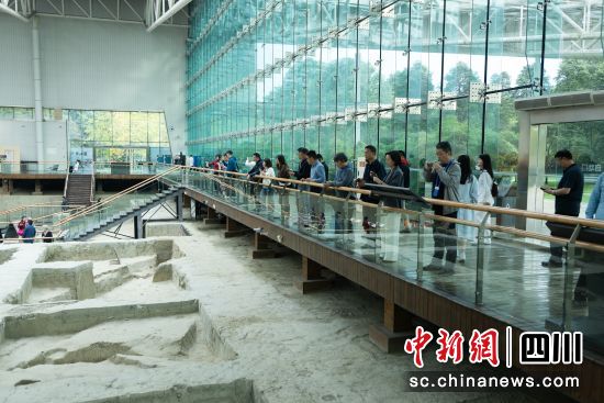 25日,海外華文媒體走進位于成都的金沙遺址博物館。邱川浩 攝 25日,海外華文媒體走進位于成都的金沙遺址博物館。邱川浩 攝