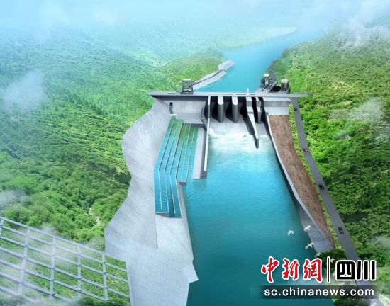 綽斯甲水電站效果圖。壤塘縣委宣傳部 供圖 綽斯甲水電站效果圖。壤塘縣委宣傳部 供圖