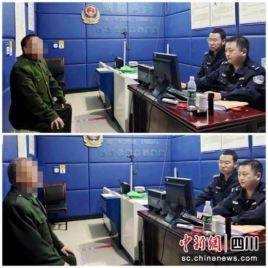 公安機關對兩名涉嫌冒充軍警人員的男子進行審查。姜正明 攝 公安機關對兩名涉嫌冒充軍警人員的男子進行審查。姜正明 攝