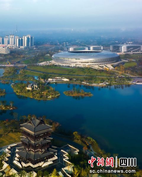 龍泉驛區東安湖公園。(龍泉驛區宣傳部供圖) 龍泉驛區東安湖公園。(龍泉驛區宣傳部供圖)