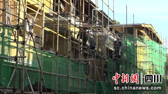 施工現場。汶川縣委宣傳部 供圖 施工現場。汶川縣委宣傳部 供圖