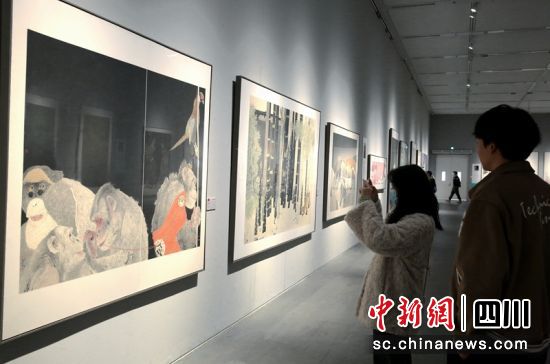巡展吸引書畫愛好者觀展。四川省美術館 巡展吸引書畫愛好者觀展。四川省美術館