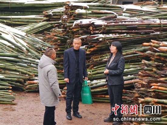 農行樂山分行客戶經理收集林竹產業鏈農戶資金需求。四川農行 供圖 農行樂山分行客戶經理收集林竹產業鏈農戶資金需求。四川農行 供圖
