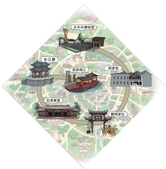 成都首條酒旅融合線路(部分)。水井坊 供圖 成都首條酒旅融合線路(部分)。水井坊 供圖