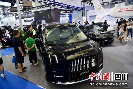 觀眾在2024世界動力電池大會配套展會上參觀新能源汽車。張浪 攝 觀眾在2024世界動力電池大會配套展會上參觀新能源汽車。張浪 攝